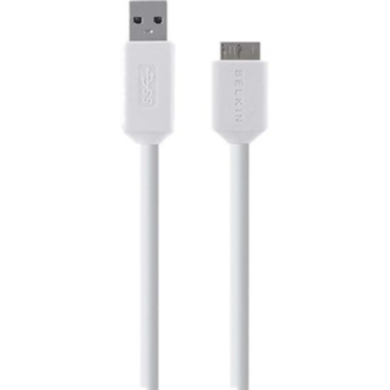 Picture of Belkin USB Cable - 3 ft USB Data Transfer Cable - First End: USB 3.0 Type A - Second End: Micro USB 3.0 Type B