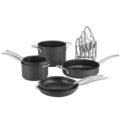 Picture of Cuisinart Anodized Non-Stick 11-Piece Cookware Set, Dark Brown