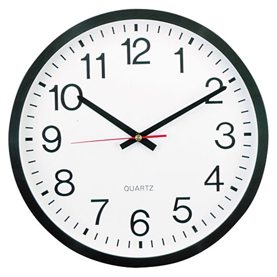 Picture of Universal Round Wall Clock, 12 5/8in, Black