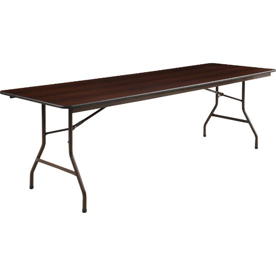 Picture of Lorell Laminate Economy Folding Table, 29inH x 96inW x 96inD, Mahogany