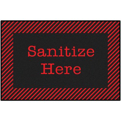 Picture of Carpets for Kids KID$Value Rugs Red & Black Sanitize Here Activity Rug, 3ft x 4 1/2ft , Black