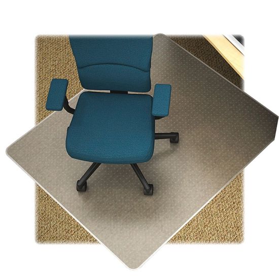 Picture of Lorell Beveled Edge Low Pile Studded Chair Mat, 46in x 60in