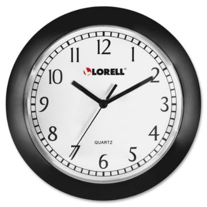 Picture of Lorell 9in Round Profile Wall Clock, Black