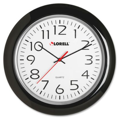 Picture of Lorell 13-1/4in Round Quartz Wall Clock, Black