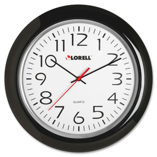 Picture of Lorell 13-1/4in Round Quartz Wall Clock, Black