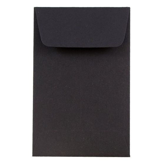 Picture of JAM PAPER #1 Coin Business Envelopes, 2 1/4in x 3 1/2in, Smooth Black, Pack Of 25