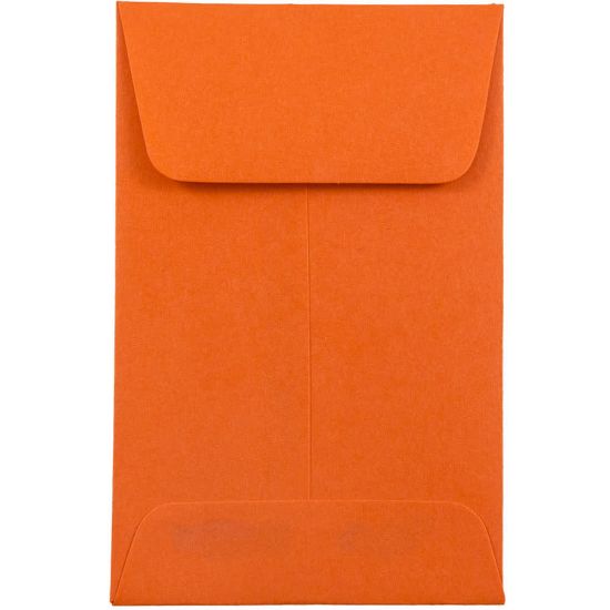 Picture of JAM Paper Coin Envelopes, #1, Gummed Seal, Orange, Pack Of 25