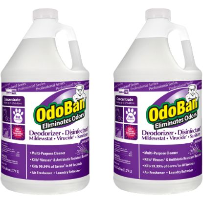 Picture of OdoBan Professional Disinfectant And Odor Eliminator Concentrate, Lavender Scent, 1 Gallon, Pack Of 2 Jugs