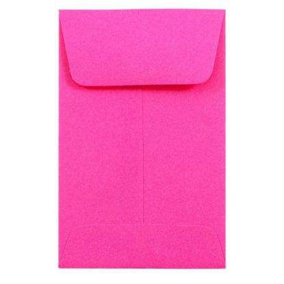 Picture of JAM Paper Coin Envelopes, #1, Gummed Seal, Fuchsia Pink, Pack Of 25