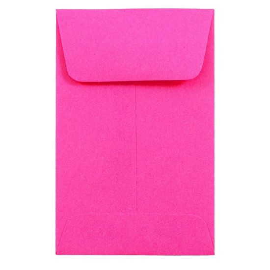 Picture of JAM Paper Coin Envelopes, #1, Gummed Seal, Fuchsia Pink, Pack Of 25