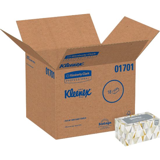 Picture of Kleenex Boxed 1-Ply Paper Towels, 120 Sheets Per Box, Pack Of 18 Boxes