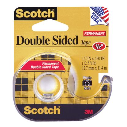 Picture of Scotch 137 Photo-Safe Double-Sided Tape In Dispenser, 1/2in x 450in, Clear