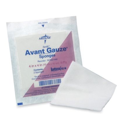 Picture of Medline Non-Sterile Woven Gauze Sponges, 4-Ply, 3in x 3in, White, Box Of 200