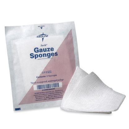 Picture of Medline Non-Sterile Woven Gauze Sponges, 12-Ply, 2in x 2in, White, Box Of 200