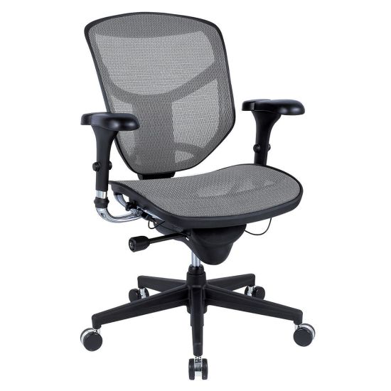 Picture of WorkPro Quantum 9000 Series Ergonomic Mesh/Mesh Mid-Back Chair, Black/Gray, BIFMA Compliant