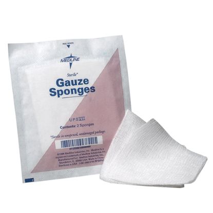 Picture of Medline Gauze Sponges, Non-Sterile, 4in x 4in, 12-Ply, Box Of 200