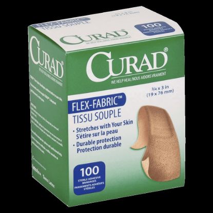 Picture of Medline Comfort Cloth Adhesive Fabric Bandages, 3/4in x 3in, Neutral, Box Of 100