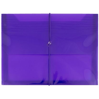 Picture of JAM Paper Plastic Booklet Envelope, Letter-Size, 9 3/4in x 13in, Elastic Band Closure, Purple