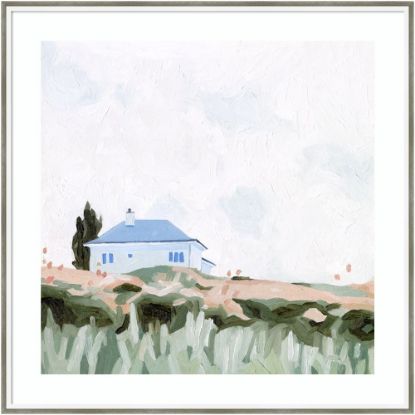 Picture of Amanti Art House on a Hill II by Emma Scarvey Wood Framed Wall Art Print, 33inH x 33inW, White