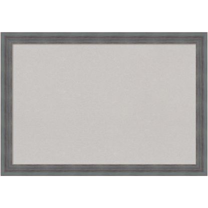 Picture of Amanti Art Dixie Non-Magnetic Cork Bulletin Board, 26in x 18in, Gray, Blue Gray Wood Frame