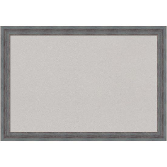 Picture of Amanti Art Dixie Non-Magnetic Cork Bulletin Board, 26in x 18in, Gray, Blue Gray Wood Frame