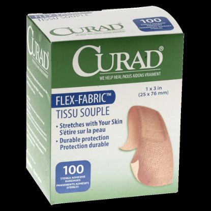 Picture of Medline Adhesive Flex Fabric Bandages, 1in x 3in, Box Of 100