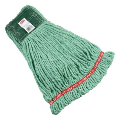 Picture of Rubbermaid Premium Web Foot Shrinkless Wet Mop, Medium 5in Headband, Green