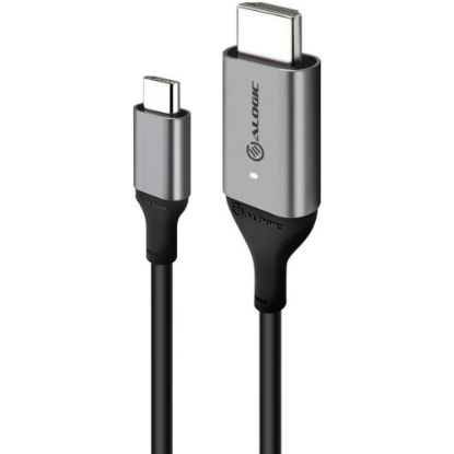 Picture of Alogic USB-C (Male) to HDMI (Male) Cable - Ultra Series - 4K 60Hz - Space Grey - 2m - 6.56 ft HDMI/USB Audio/Video/Data Transfer Cable for Monitor, Projector, TV, Computer, Tablet, Phone, MAC