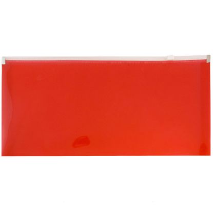 Picture of JAM Paper #10 Plastic Envelopes, Zipper Closure, Red, Pack Of 12