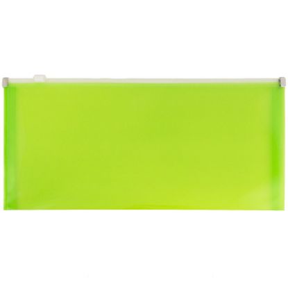 Picture of JAM Paper #10 Plastic Envelopes, Zipper Closure, Green, Pack Of 12