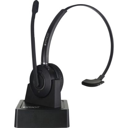 Picture of Spracht ZUM COMBO Bluetooth/USB Wireless Headset + Base - Mono - Wireless - Bluetooth - 33 ft - 32 Ohm - 300 Hz - 3.40 kHz - Over-the-head - Monaural - Supra-aural - Noise Cancelling, Noise Reduction, Echo Cancelling, Uni-directional Microphone - Black