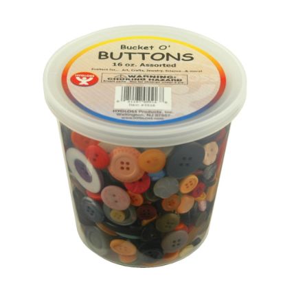 Picture of Hygloss Assorted Buttons, 16 Oz, Assorted Colors, Pack Of 3