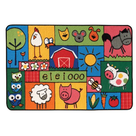 Picture of Carpets for Kids KID$Value Rugs Old MacDonald Farm Activity Rug, 4ft x 6ft , Multicolor