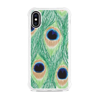 Picture of OTM Essentials Tough Edge Case For iPhone 11, Green Peacock Feathers, OP-ACP-Z128A