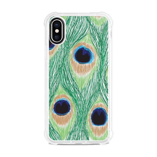 Picture of OTM Essentials Tough Edge Case For iPhone 11, Green Peacock Feathers, OP-ACP-Z128A