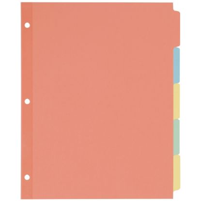 Picture of Avery Write-On Paper Dividers For 3 Ring Binders, 8.5in x 11in, 5-Tab Set, Multicolor, Pack Of 36 Sets