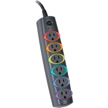 Picture of Kensington SmartSockets Standard Strip Surge Protector, 945 Joules, 6-Outlet, 7ft Cord