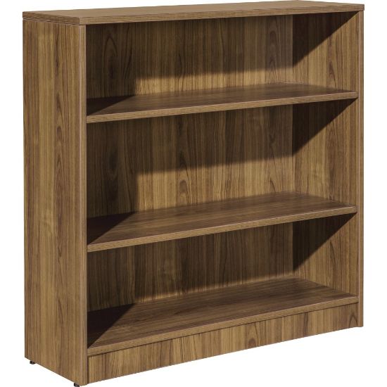 Picture of Lorell 36inH 3-Shelf Bookcase, Walnut