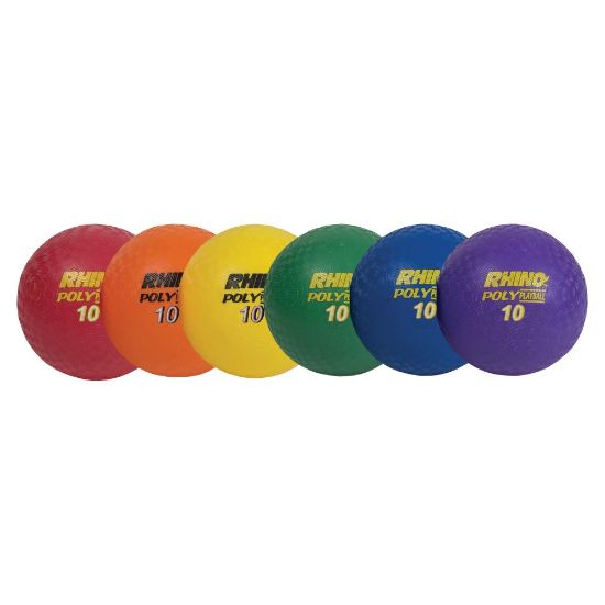 Picture of Champion Sports 10 Inch Poly Playground Ball Set - 10in - Red, Orange, Yellow, Green, Blue, Purple - 6 / Set