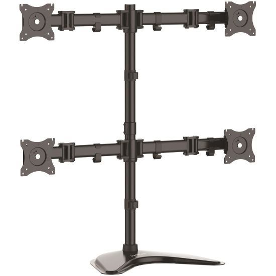 Picture of StarTech.com Quad Monitor Stand - Crossbar - Steel - Monitors up to 27in- Vesa Monitor - Computer Monitor Stand - Monitor Arm - Up to 27in Screen Support - 70.55 lb Load Capacity - 32.2in Height x 12.4in Width x 34.8in Depth - Desktop, Freestanding - Stee