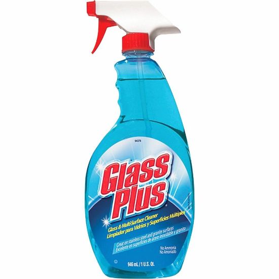 Picture of Diversey Glass Plus Multi-Surface Cleaner - 32 fl oz (1 quart)Bottle - 1 Each - Non-streaking, Non Ammoniated - Blue