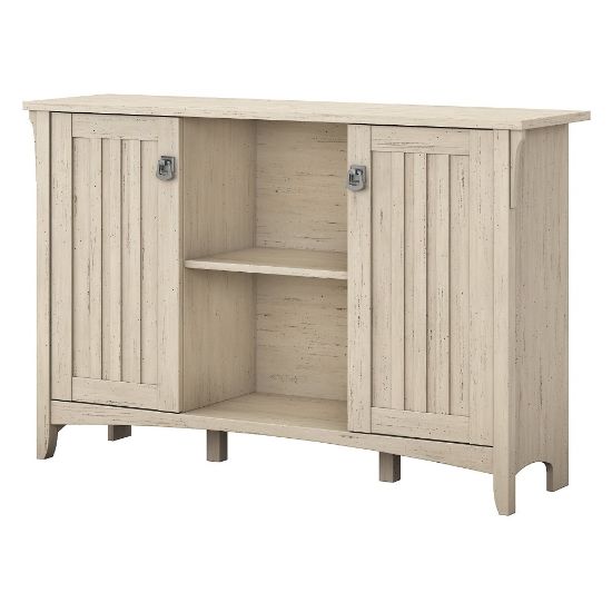 Picture of Bush Furniture Salinas Storage Cabinet With Doors, Antique White, Standard Delivery