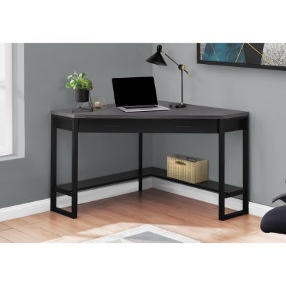 Picture of Monarch Specialties Jordan 42inW Weave Corner Computer Desk, Gray/Black