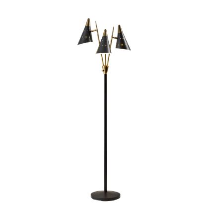 Picture of Adesso Nadine 3-Arm Floor Lamp, 66inH, Matte Black