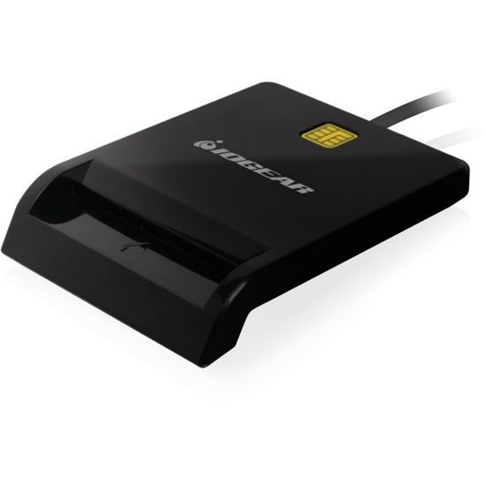 Picture of IOGEAR USB Smart Card Reader (Non-TAA) - Contact - Cable - USB 2.0 - Black