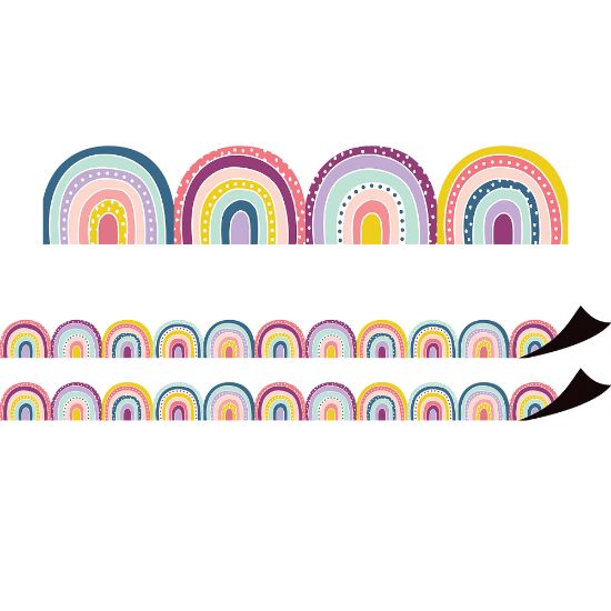 Picture of Teacher Created Resources Magnetic Border, Oh Happy Day Rainbows, 24ft Per Pack, Set Of 2 Packs