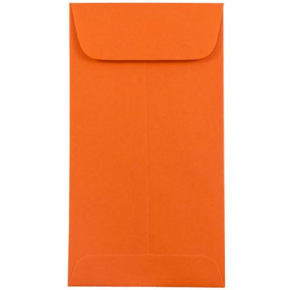 Picture of JAM Paper Coin Envelopes, #7, Gummed Seal, 30% Recycled, Orange, Pack Of 25