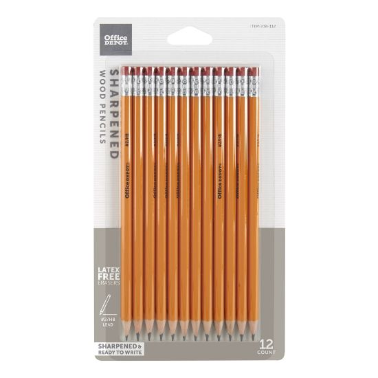 Picture of Office Depot Brand Presharpened Pencils, #2 Medium Soft Lead, Yellow, Pack Of 12