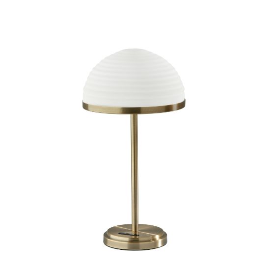 Picture of Adesso Juliana LED Table Lamp with Smart Switch, 21inH, Frosted Shade/Antique Brass Base