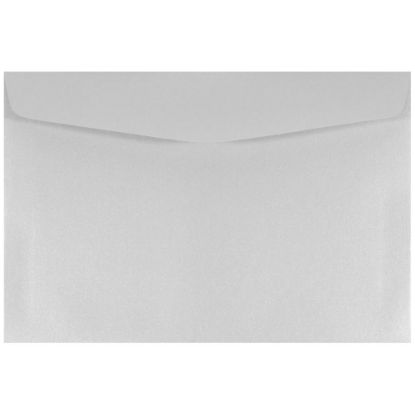 Picture of JAM Paper Booklet Envelopes, 6in x 9in, Gummed Seal, Stardream Metallic Silver, Pack Of 25